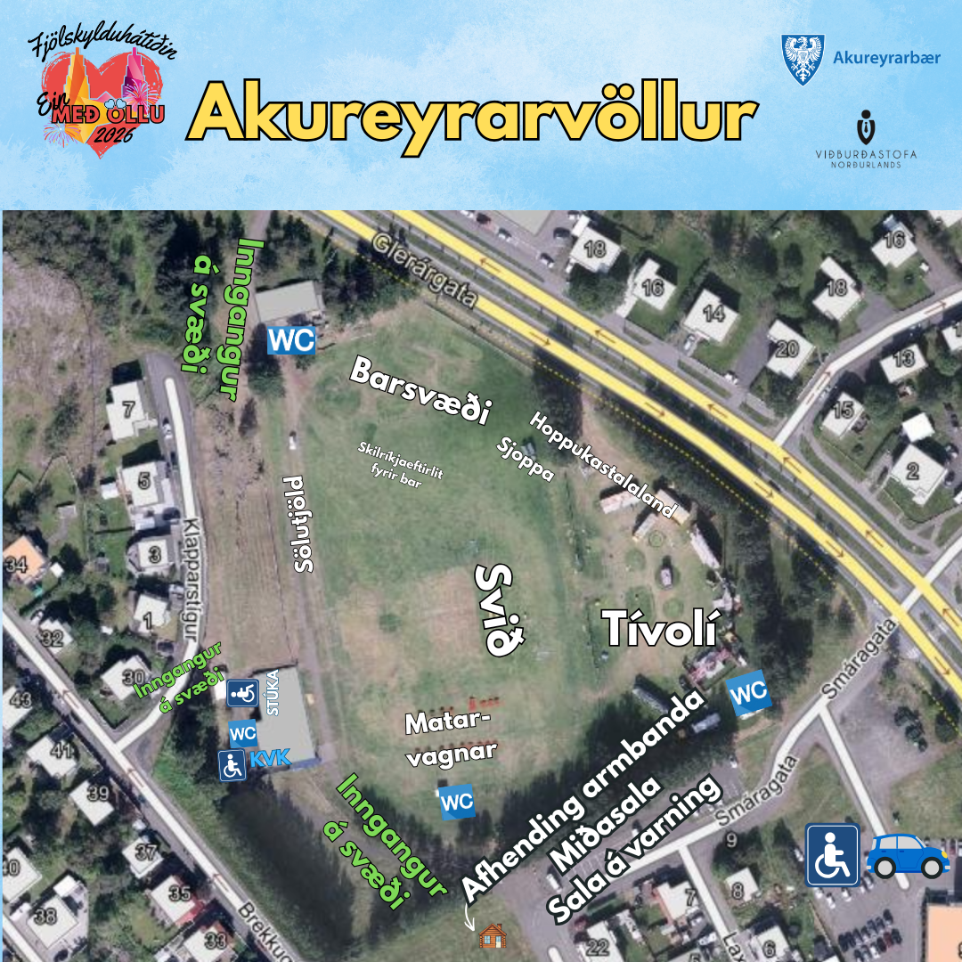 Kort af Akureyrarvelli
