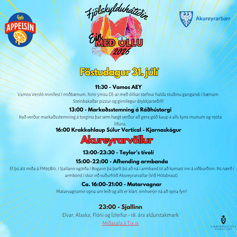 Föstudagur - Dagskrá