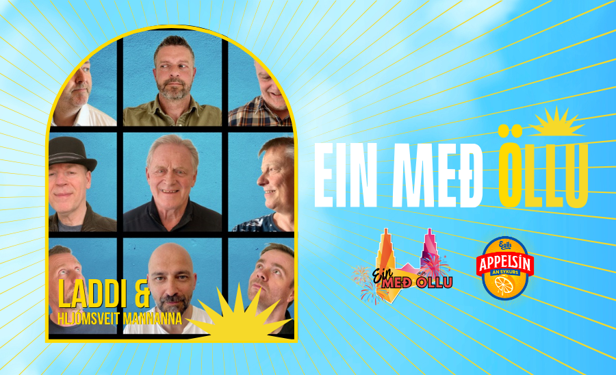Laddi og hljómsveit mannanna á Einni með Öllu