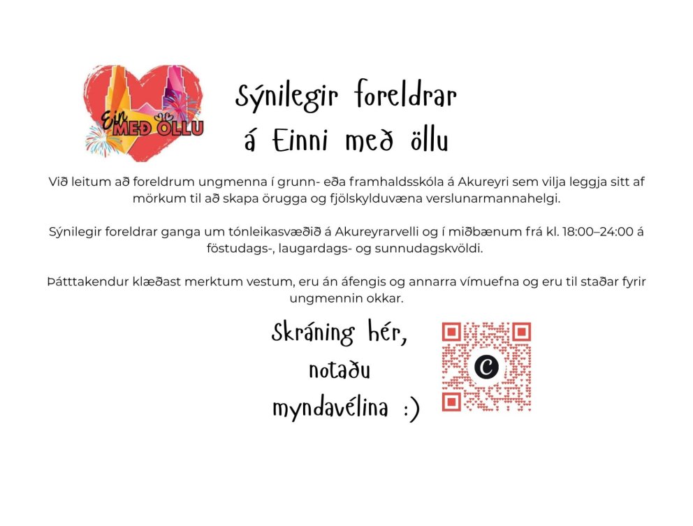 Sýnilegir foreldrar á Einni með öllu um versló